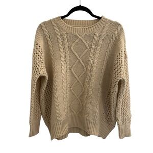 Tularosa Cable Knit Cream Sweater Women's Size XS